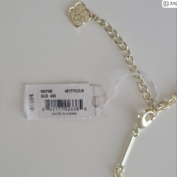 Kendra Scott Necklace Rayne Gold Plated Blue Pendant Tassel Necklace #549 & 550 - Picture 7 of 8